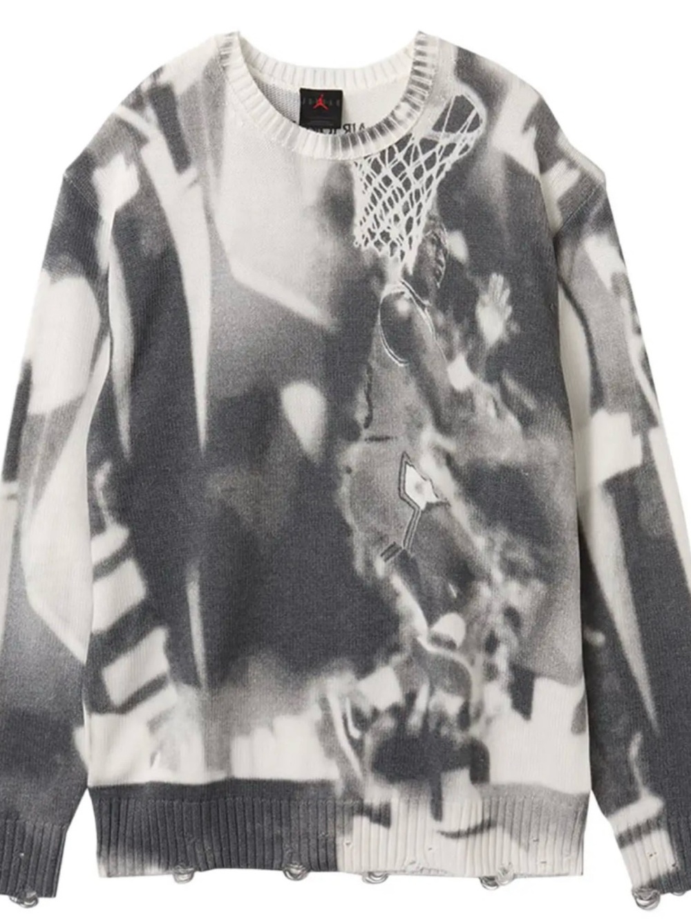 Jordan/Nike Black & White Air Jordan Graphic Crewneck Sweater - Picture 13 of 13